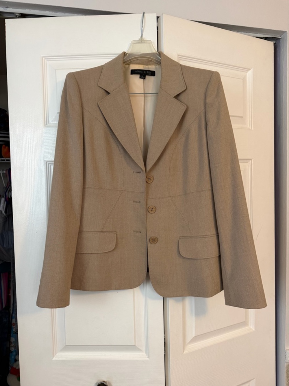 Anne Klein Tan Notch-Lapel Women's Blazer